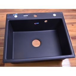 Outlet - Deante Andante Nero zlewozmywak granitowy 60x52 cm wpuszczany czarny ZQNN103