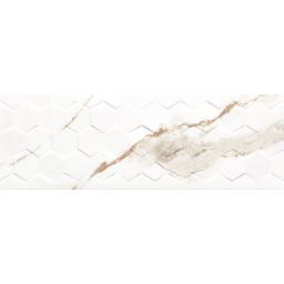 Ceramika Color Calacatta Gold Hexagon dekor ścienny 25x75 cm biały połysk