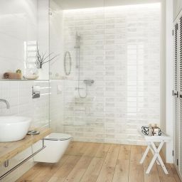 Cersanit Naris PS604 white glossy structure płytka ścienna 29,7x60 cm