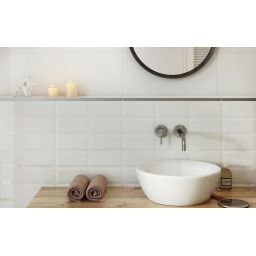 Cersanit Naris PS604 white glossy structure płytka ścienna 29,7x60 cm