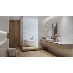 Opoczno Coffee Foam White Micro płytka ścienna 39,8x119,8 cm biały mikrogranilia