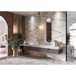 Opoczno Cosima white satin płytka ścienna 39,8x119,8 cm biały satynowy