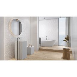 Opoczno Frozen Lake White Satin płytka ścienna 39,8x119,8 cm biały