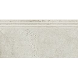 Opoczno Newstone White Steptread stopnica podłogowa 29,8x59,8 cm biały mat