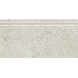 Opoczno Newstone White Steptread stopnica podłogowa 29,8x59,8 cm biały mat