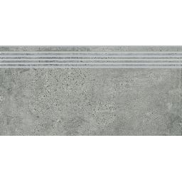 Opoczno Newstone Grey Steptread stopnica podłogowa 29,8x59,8 cm szary mat