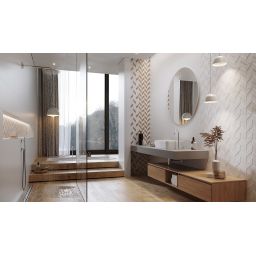 Opoczno Love You Navy White Satin płytka ścienna 29x89 cm biała satyna