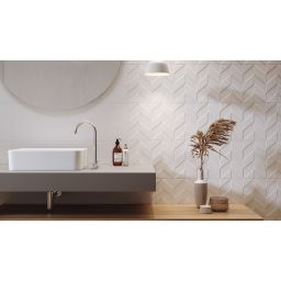 Opoczno Love You Navy White Satin płytka ścienna 29x89 cm biała satyna