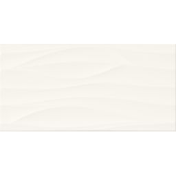 Cersanit Touch Me PS800 white satin wave structure płytka ścienna 29,8x59,8 cm STR biały satynowy