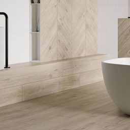 Paradyż Heartwood Crema Chevron płytka podłogowa 9,8x59,8 cm lewa