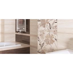Paradyż Doppia dekor ścienny 25x40 cm inserto A beżowy połysk
