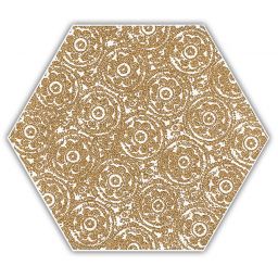 Paradyż Shiny Lines dekor ścienno-podłogowy 19,8x17,1 cm inserto motyw F złoty/biały mat