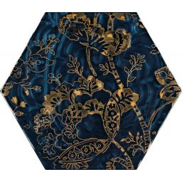 Paradyż Urban Colours dekor ścienny 19,8x17,1 cm motyw C STR niebieski/złoty poler