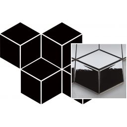 Paradyż mozaika ścienna 20,4x23,8 cm uniwersalna prasowana romb hexagon czarna