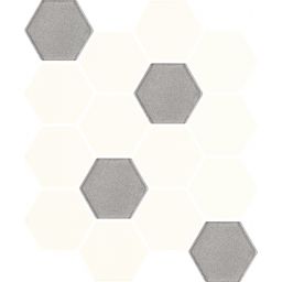 Paradyż mozaika ścienna 22x25,5 cm uniwersalna prasowana hexagon mix biały/szary