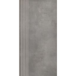 Paradyż Tecniq stopnica 29,8x59,8 cm prosta nacinana srebrny półpoler