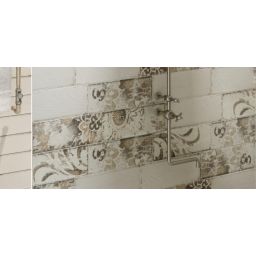 Paradyż Rondoni dekor ścienny 9,8x29,8 cm inserto STR B biały/brązowy