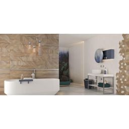 Paradyż Woodskin płytka ścienna 19,8x17,1 cm motyw B STR drewno brązowy mat