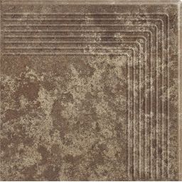 Paradyż Ilario stopnica 30x30 cm narożna STR brązowy mat