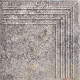 Paradyż Viano stopnica 30x30 cm STR narożna grys szary mat