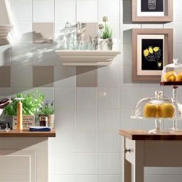 Tubądzin Pastel płytka ścienna 20x20 cm biała