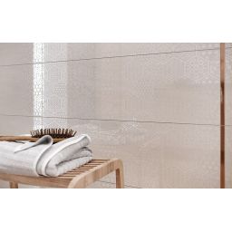 Cersanit Bantu cream heksagon inserto glossy płytka ścienna 20x60 cm kremowy połysk