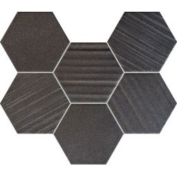 Tubądzin Horizon hex black mozaika ścienna 28,9x22,1 cm