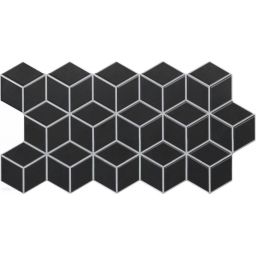 Realonda Hex Rhombus Black płytka ścienno-podłogowa 26,5x51 cm czarny mat