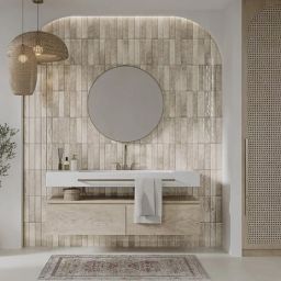 Paradyż Monpelli płytka ścienna 29,8x6,5 cm beżowa-szara