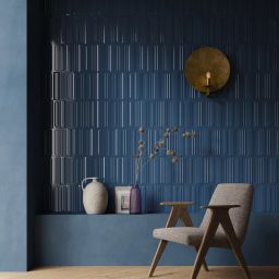 Paradyż Monpelli Navy Struktura C płytka ścienna 29,8x6,5 cm niebieska