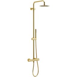 Actima Round Termo zestaw prysznicowy ścienny termostatyczny z deszczownicą złoty połysk ARAC.SY.107GL