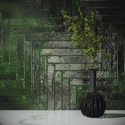 Amadis Brutalist dekor ścienny 23,5x3,8 cm zielona