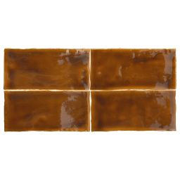 Amadis Seville Crackle Caramelo płytka cegiełka ścienna 13x6.5 cm brązowa
