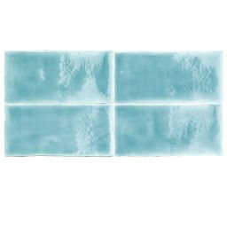 Amadis Seville Crackle Bahia płytka cegiełka ścienna 13x6.5 cm niebieska