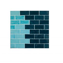 Amadis Seville Crackle Bahia płytka cegiełka ścienna 13x6.5 cm niebieska