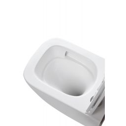 Aquavea Unico miska WC z deską wolnoopadającą wisząca bez kołnierza ze spłukiwaniem wirowym biały połysk UNICOBI