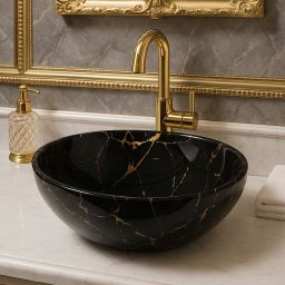 Aquavea Miel umywalka 37x29,5 cm owalna nablatowa czarna MIELCZ