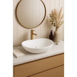 Aquavea Baronesa umywalka 60x36 cm owalna nablatowa biała BAROBIA