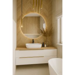 Aquavea Duquesa umywalka 45,5x32 cm owalna nablatowa biała DUQUBIA