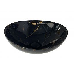 Aquavea Miel umywalka 37x29,5 cm owalna nablatowa czarna MIELCZ
