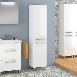 Astor Sol szafka 40x33x183 cm boczna stojąca biała AF-BUS-240-77