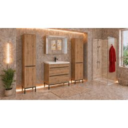 Astor Alba umywalka z szafką 50 cm dąb wotan AM-AUB-512-2N