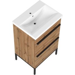 Astor Alba umywalka z szafką 50 cm dąb wotan AM-AUB-502-2N