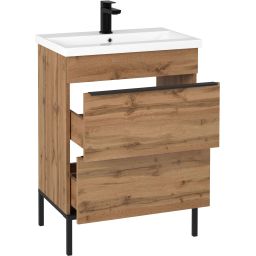 Astor Alba umywalka z szafką 60 cm dąb wotan AM-AUB-602-2N
