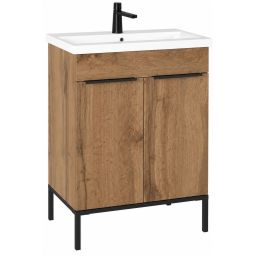Astor Alba umywalka z szafką 60 cm dąb wotan AM-AUB-612-2N