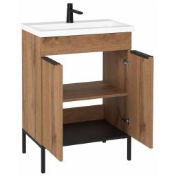 Astor Alba umywalka z szafką 60 cm dąb wotan AM-AUB-612-2N