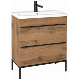 Astor Alba umywalka z szafką 80 cm dąb wotan AM-AUB-802-2N