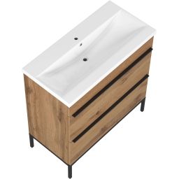 Astor Alba umywalka z szafką 80 cm dąb wotan AM-AUB-802-2N