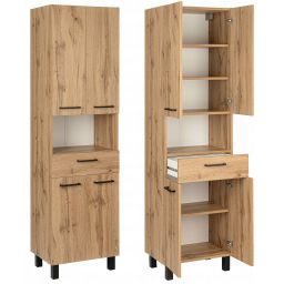 Astor Diuna Wotan szafka 50x35x180 cm boczna stojąca dąb AM-LUC-250-2N