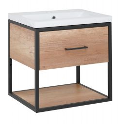 Astor Alfa szafka 50 cm podumywalkowa wisząca - część zamienna z zestawu dąb/czarny AM-UWU-510-00